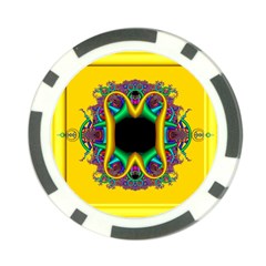 Fractal Rings In 3d Glass Frame Poker Chip Card Guard (10 Pack) by Simbadda