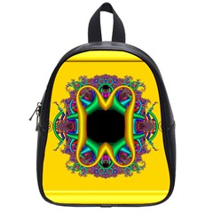 Fractal Rings In 3d Glass Frame School Bags (small)  by Simbadda