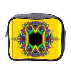 Fractal Rings In 3d Glass Frame Mini Toiletries Bag 2-side by Simbadda