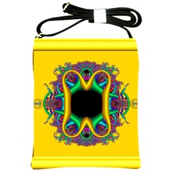 Fractal Rings In 3d Glass Frame Shoulder Sling Bags by Simbadda