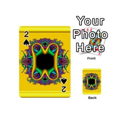 Fractal Rings In 3d Glass Frame Playing Cards 54 (mini)  by Simbadda