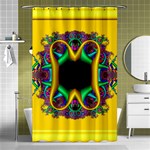 Fractal Rings In 3d Glass Frame Shower Curtain 48  x 72  (Small)  Curtain(48  X 72 ) - 42.18 x64.8  Curtain(48  X 72 )