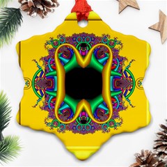 Fractal Rings In 3d Glass Frame Ornament (snowflake) by Simbadda