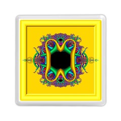 Fractal Rings In 3d Glass Frame Memory Card Reader (square)  by Simbadda