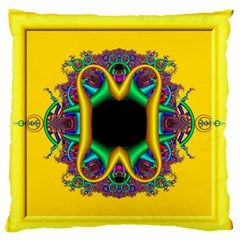 Fractal Rings In 3d Glass Frame Standard Flano Cushion Case (one Side) by Simbadda