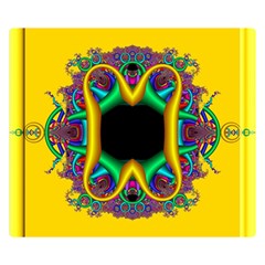 Fractal Rings In 3d Glass Frame Double Sided Flano Blanket (small)  by Simbadda