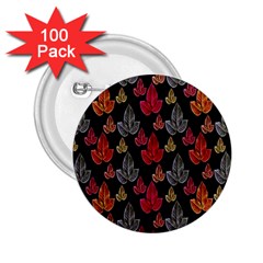 Leaves Pattern Background 2 25  Buttons (100 Pack)  by Simbadda