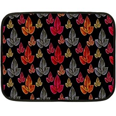 Leaves Pattern Background Double Sided Fleece Blanket (mini)  by Simbadda