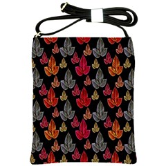 Leaves Pattern Background Shoulder Sling Bags by Simbadda