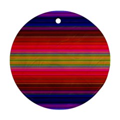 Fiestal Stripe Bright Colorful Neon Stripes Background Ornament (round) by Simbadda