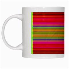 Fiestal Stripe Bright Colorful Neon Stripes Background White Mugs by Simbadda