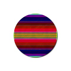 Fiestal Stripe Bright Colorful Neon Stripes Background Rubber Round Coaster (4 Pack)  by Simbadda