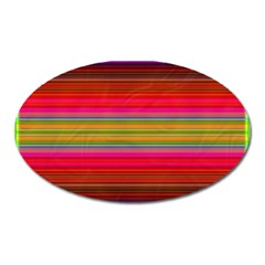 Fiestal Stripe Bright Colorful Neon Stripes Background Oval Magnet by Simbadda