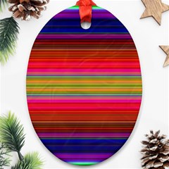 Fiestal Stripe Bright Colorful Neon Stripes Background Oval Ornament (two Sides) by Simbadda