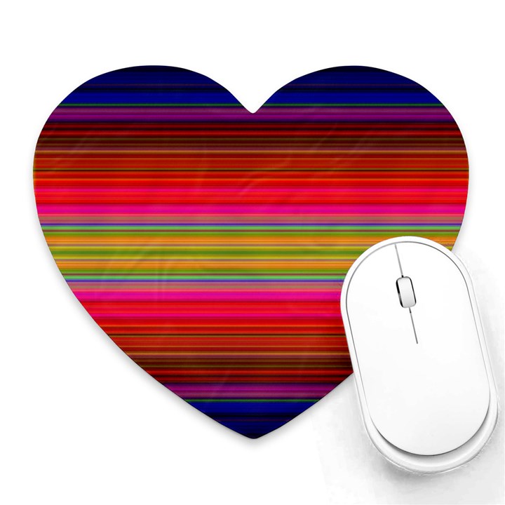 Fiestal Stripe Bright Colorful Neon Stripes Background Heart Mousepads