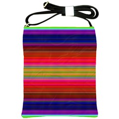 Fiestal Stripe Bright Colorful Neon Stripes Background Shoulder Sling Bags by Simbadda