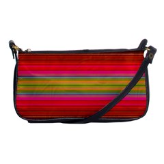 Fiestal Stripe Bright Colorful Neon Stripes Background Shoulder Clutch Bags by Simbadda