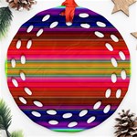 Fiestal Stripe Bright Colorful Neon Stripes Background Ornament (Round Filigree) Front