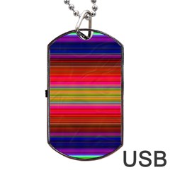 Fiestal Stripe Bright Colorful Neon Stripes Background Dog Tag Usb Flash (two Sides) by Simbadda