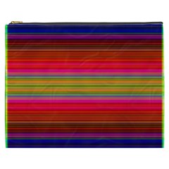 Fiestal Stripe Bright Colorful Neon Stripes Background Cosmetic Bag (xxxl)  by Simbadda