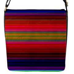 Fiestal Stripe Bright Colorful Neon Stripes Background Flap Messenger Bag (s) by Simbadda