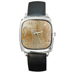 Texture Of Ceramic Tile Square Metal Watch by Simbadda