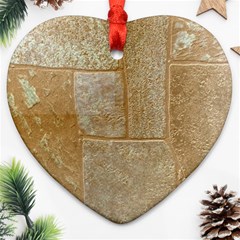 Texture Of Ceramic Tile Heart Ornament (two Sides) by Simbadda