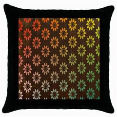 Grunge Brown Flower Background Pattern Throw Pillow Case (black) by Simbadda