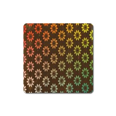 Grunge Brown Flower Background Pattern Square Magnet by Simbadda