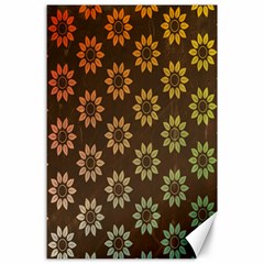 Grunge Brown Flower Background Pattern Canvas 24  X 36  by Simbadda