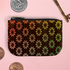 Grunge Brown Flower Background Pattern Mini Coin Purses by Simbadda