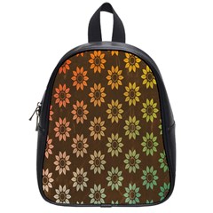 Grunge Brown Flower Background Pattern School Bags (small)  by Simbadda