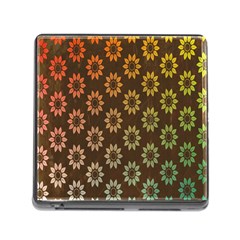 Grunge Brown Flower Background Pattern Memory Card Reader (square) by Simbadda