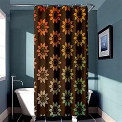 Grunge Brown Flower Background Pattern Shower Curtain 36  X 72  (stall)  by Simbadda