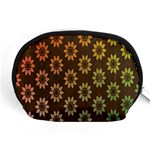 Grunge Brown Flower Background Pattern Accessory Pouches (Medium)  Front