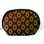 Grunge Brown Flower Background Pattern Accessory Pouches (Medium)  Back