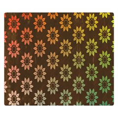 Grunge Brown Flower Background Pattern Double Sided Flano Blanket (small)  by Simbadda