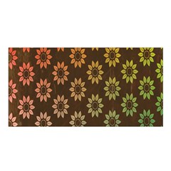 Grunge Brown Flower Background Pattern Satin Shawl by Simbadda