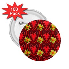 Digitally Created Seamless Love Heart Pattern Tile 2 25  Buttons (100 Pack)  by Simbadda