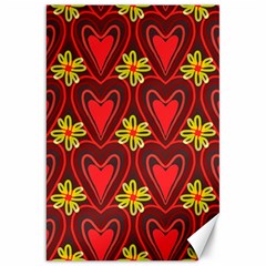 Digitally Created Seamless Love Heart Pattern Tile Canvas 20  X 30   by Simbadda