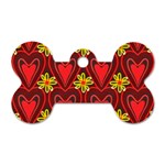 Digitally Created Seamless Love Heart Pattern Tile Dog Tag Bone (One Side) Front