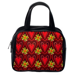 Digitally Created Seamless Love Heart Pattern Tile Classic Handbags (one Side) by Simbadda