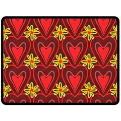 Digitally Created Seamless Love Heart Pattern Tile Fleece Blanket (large)  by Simbadda