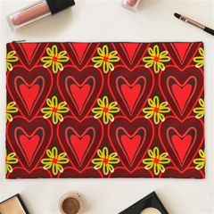 Digitally Created Seamless Love Heart Pattern Tile Cosmetic Bag (xxl)  by Simbadda