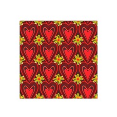 Digitally Created Seamless Love Heart Pattern Tile Satin Bandana Scarf by Simbadda