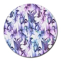 Floral Pattern Background Round Mousepads by Simbadda