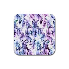 Floral Pattern Background Rubber Coaster (square)  by Simbadda