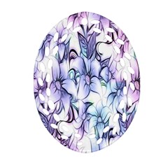 Floral Pattern Background Oval Filigree Ornament (two Sides) by Simbadda