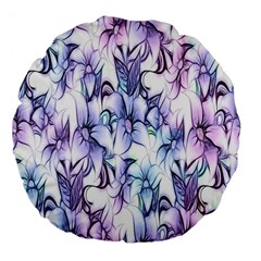 Floral Pattern Background Large 18  Premium Flano Round Cushions by Simbadda