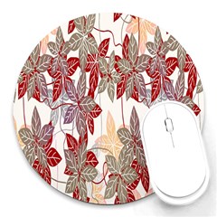 Floral Pattern Background Round Mousepads by Simbadda